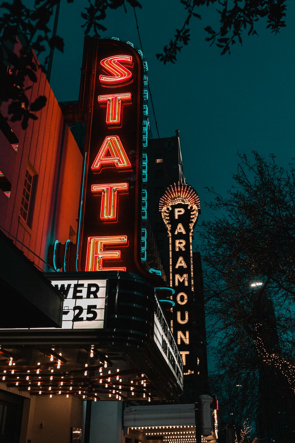 Historic State and Paramount theaters on Congress Avenue, Austin